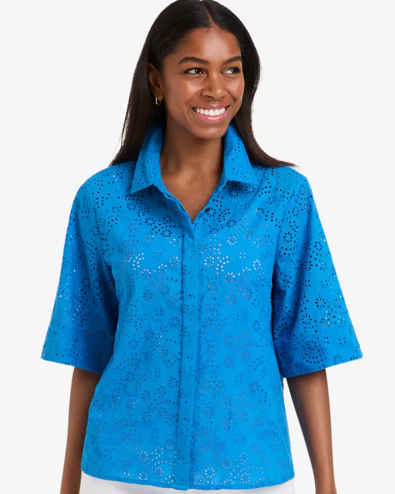 Evelyn Top in Eyelet
