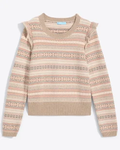 Fairisle Flutter Sleeve Sweater