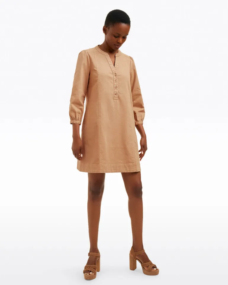Felicity Popover Shift Dress in Croissant