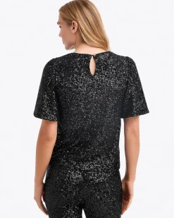Flutter Sleeve Top in Sequins