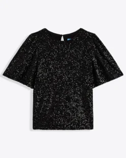 Flutter Sleeve Top in Sequins