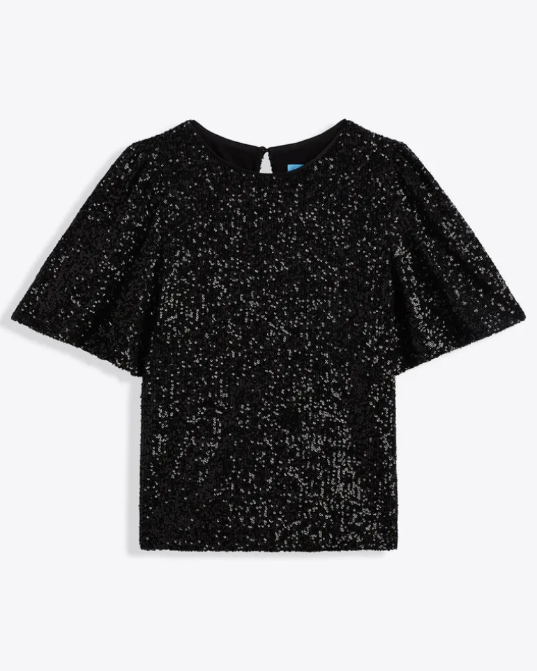 Flutter Sleeve Top in Sequins