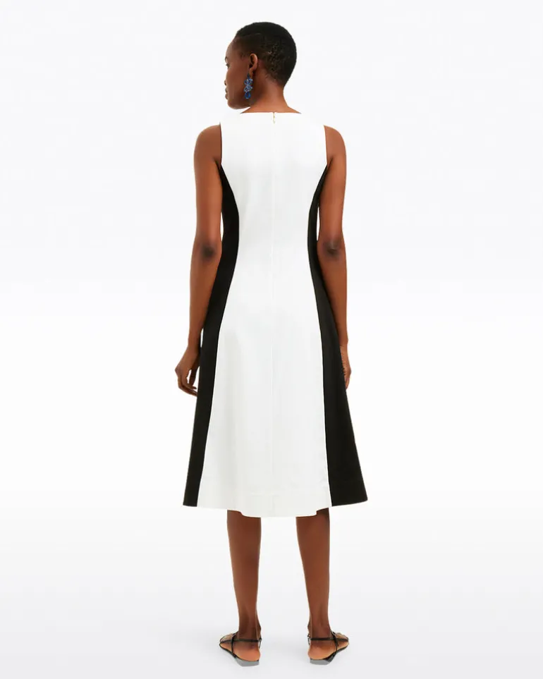 Genevieve Midi Dress in Black and White