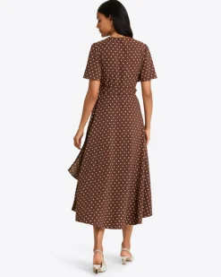 Gigi Wrap Dress in Matte Satin