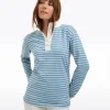 Gillian Long Sleeve Top in Blue Mariner Stripe