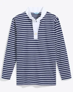 Gillian Long Sleeve Top in Navy Mariner Stripe