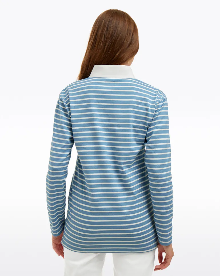 Gillian Long Sleeve Top in Blue Mariner Stripe