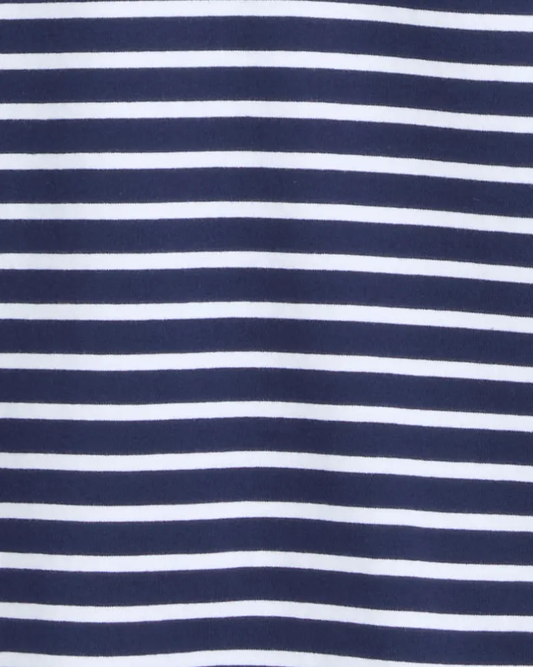 Gillian Long Sleeve Top in Navy Mariner Stripe