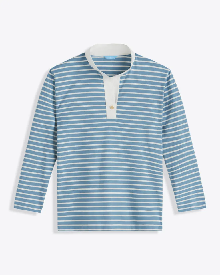 Gillian Long Sleeve Top in Blue Mariner Stripe