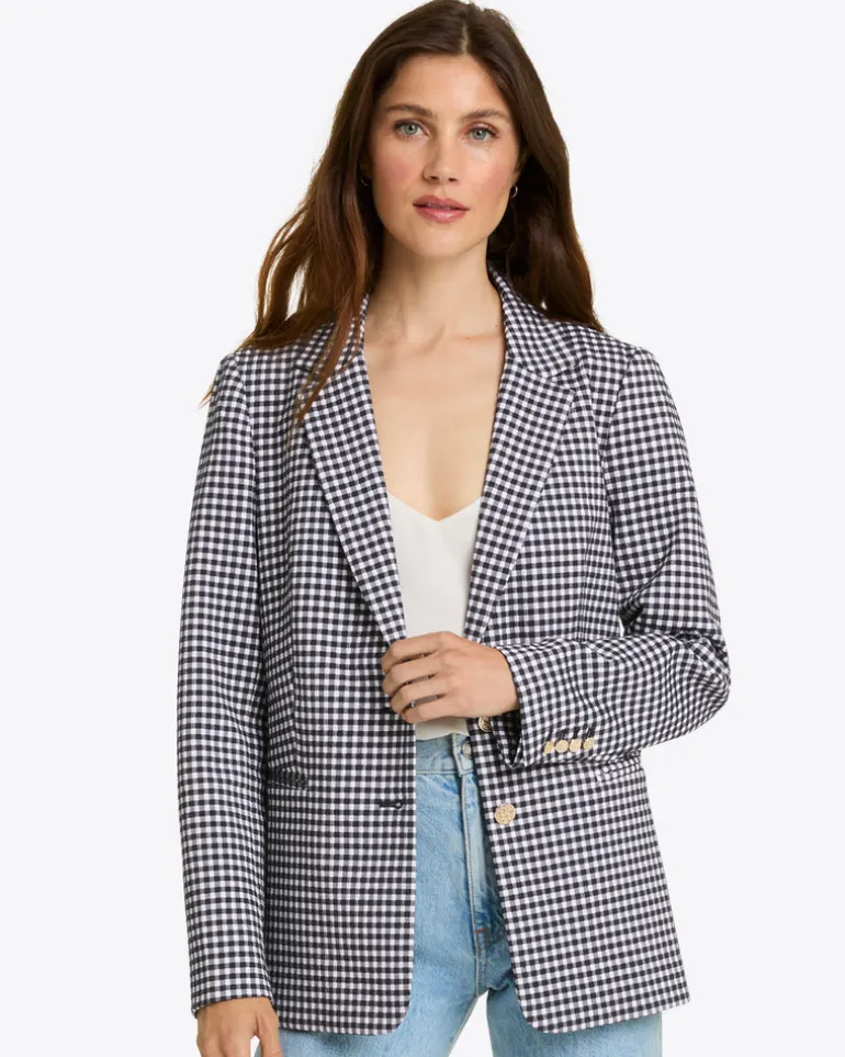Gingham Blazer in Textured Gingham