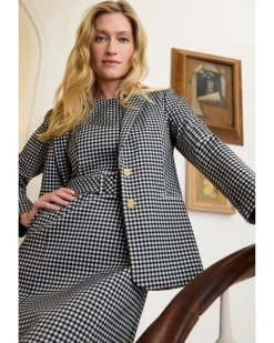 Gingham Blazer in Textured Gingham