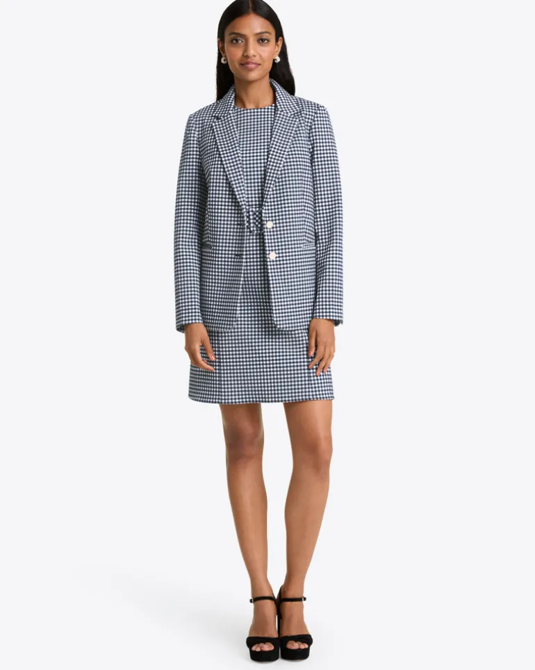 Gingham Blazer in Textured Gingham