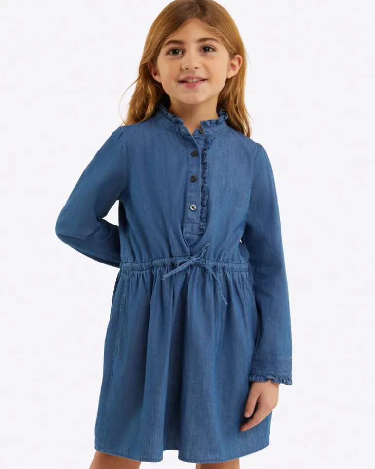 Girls Shirtdress in Chambray