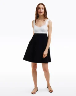 Henrietta Mini Dress in Black and White