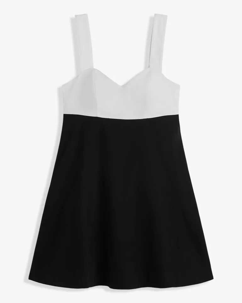 Henrietta Mini Dress in Black and White