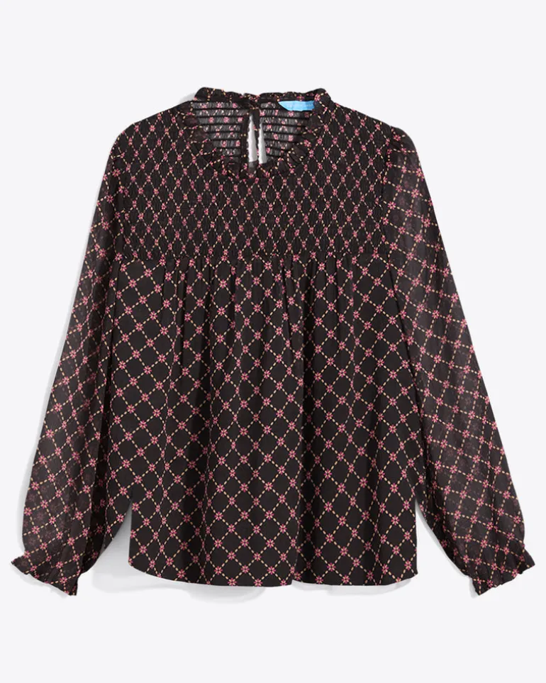 Jacqueline Long Sleeve Top in Crinkle Chiffon
