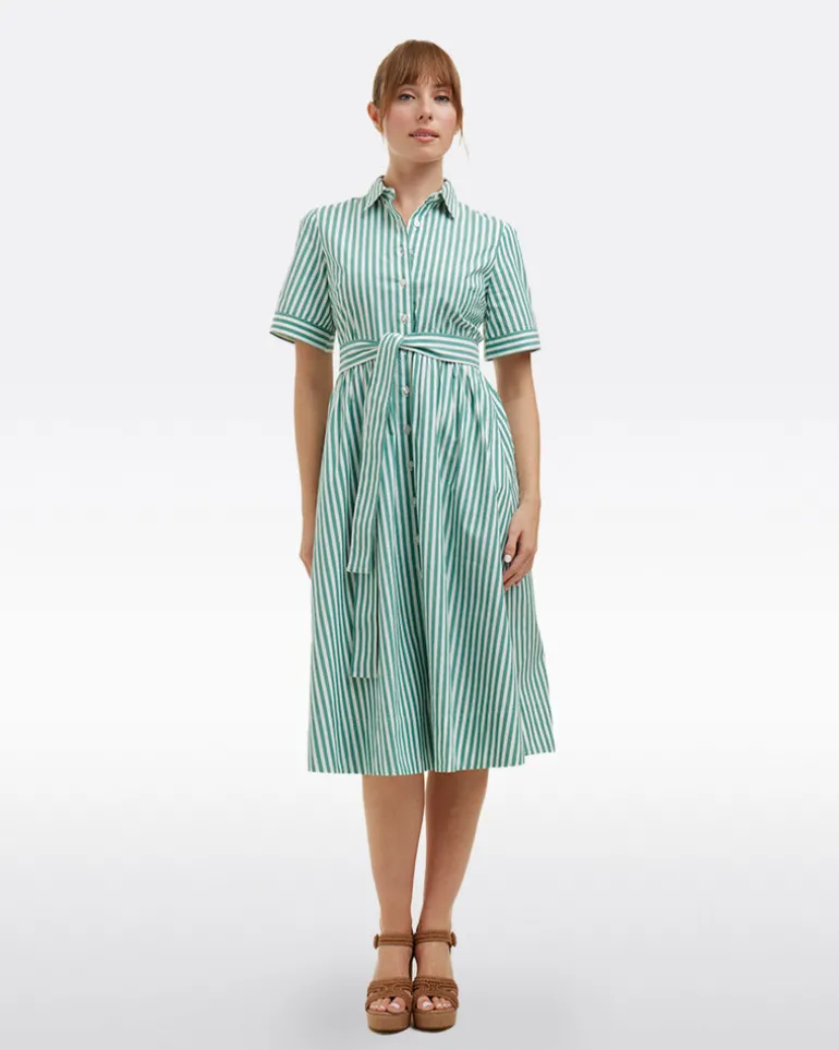 Jordan Green Stripe Midi Dress