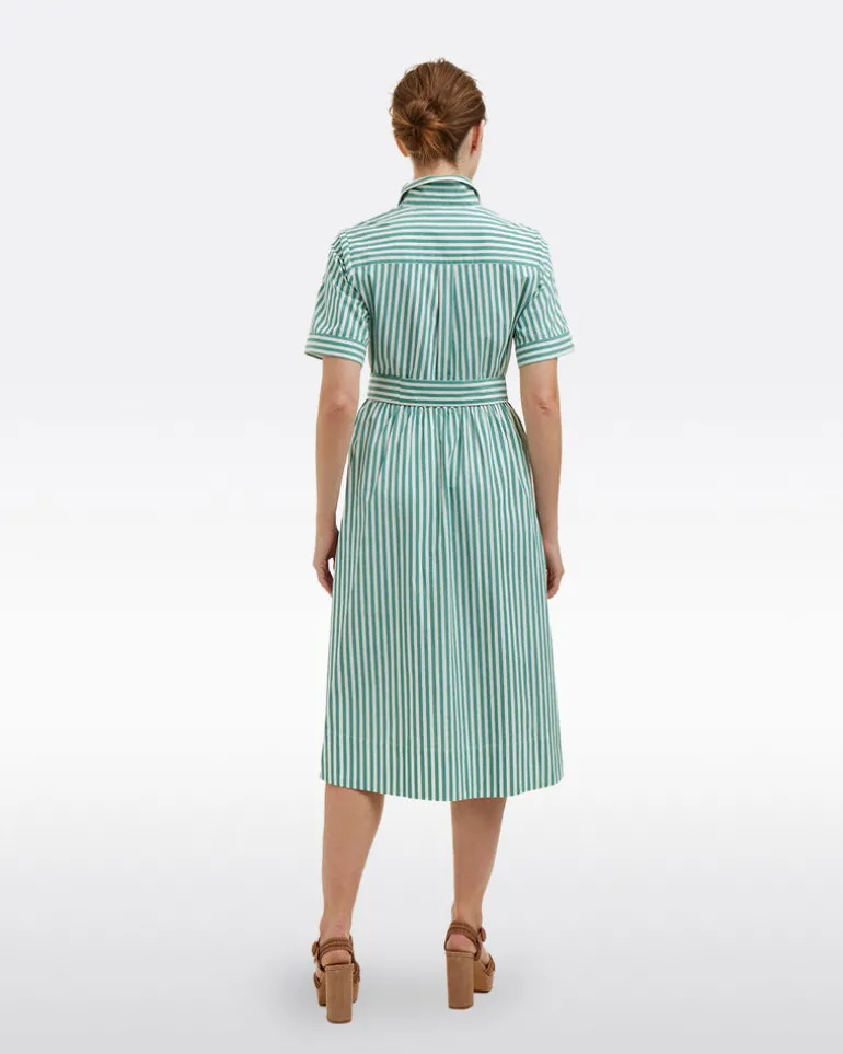 Jordan Green Stripe Midi Dress