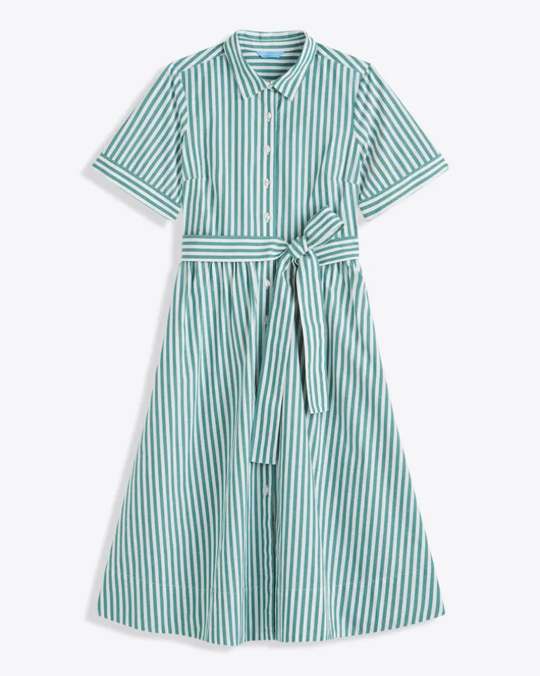 Jordan Green Stripe Midi Dress