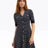 Judy Striped Knit Dress in Navy Stripe