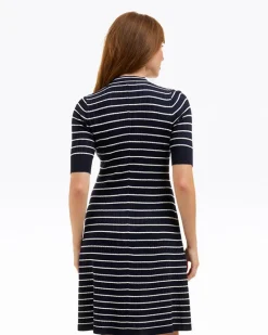 Judy Striped Knit Dress in Navy Stripe