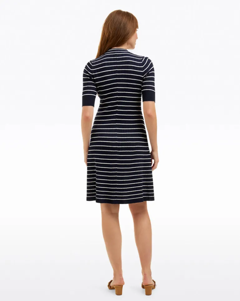 Judy Striped Knit Dress in Navy Stripe
