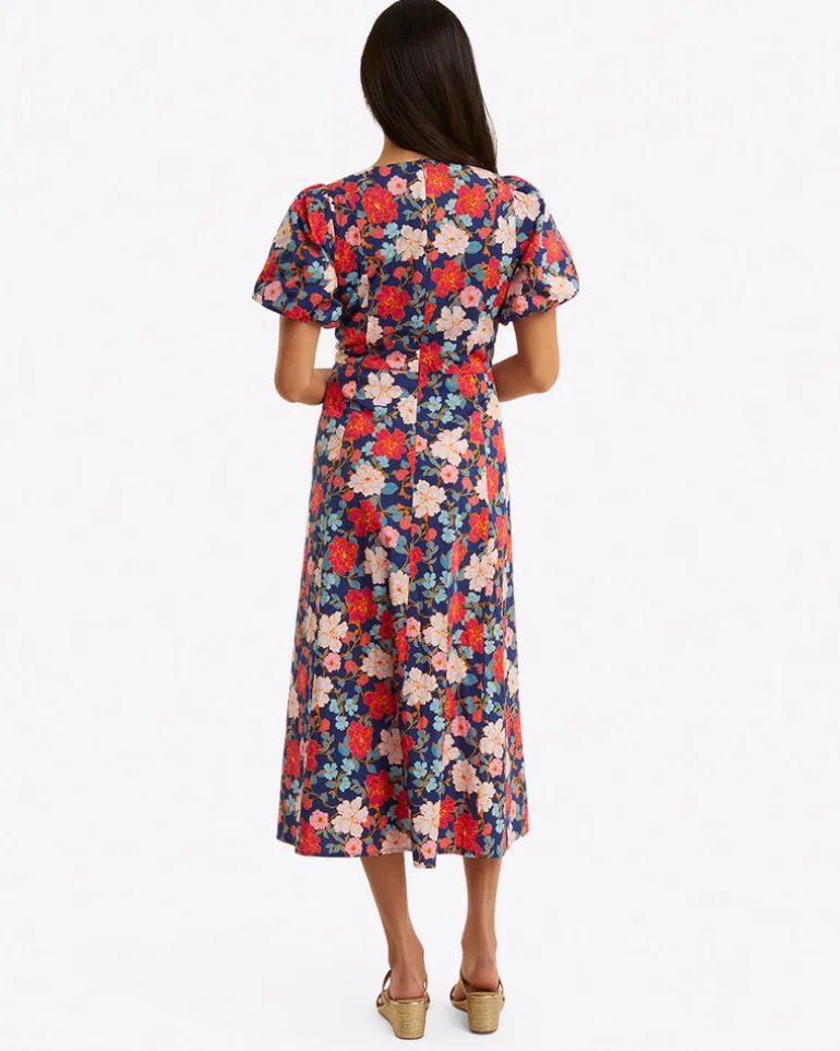 Julianne Midi Dress in Stretch Poplin