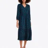 Katie Midi Dress in Ginko Leaf