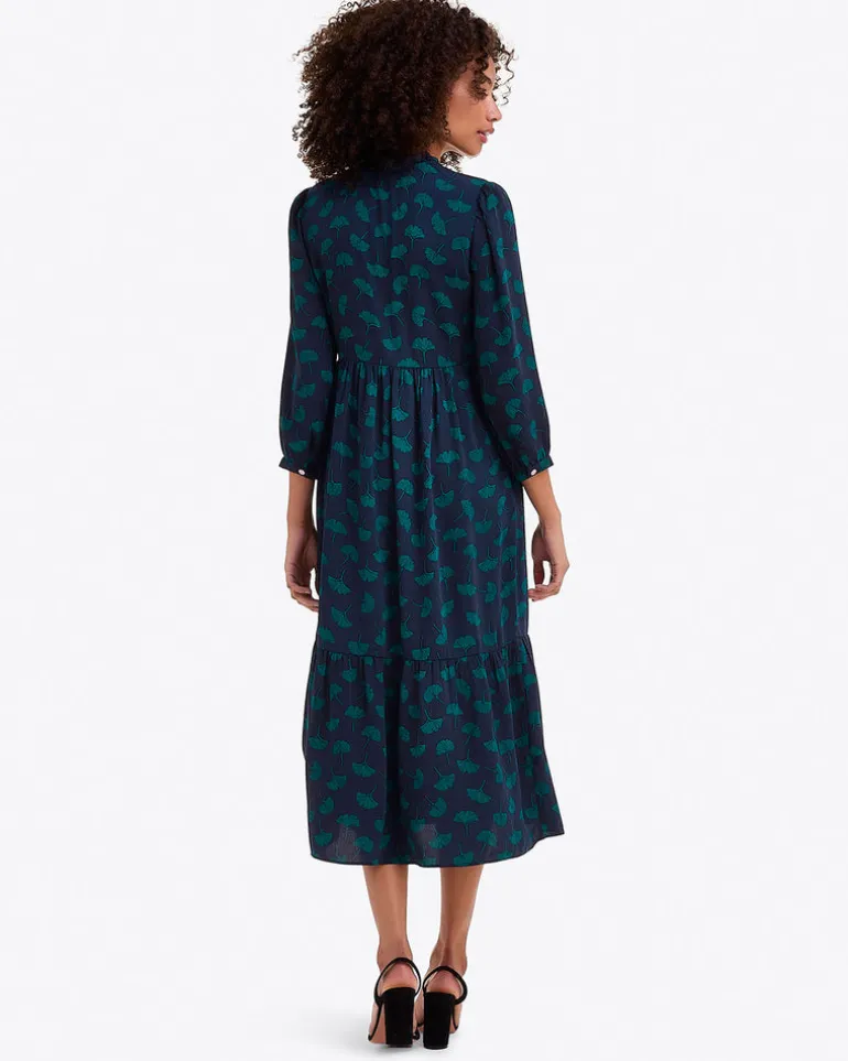 Katie Midi Dress in Ginko Leaf