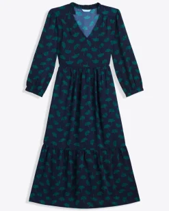 Katie Midi Dress in Ginko Leaf