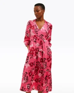Katie Midi Dress in Spring Floral