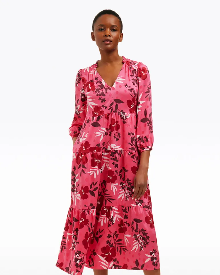 Katie Midi Dress in Spring Floral