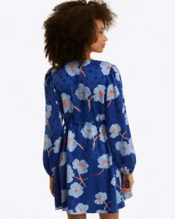 Kellie Babydoll Dress in Printed Dot Jacquard