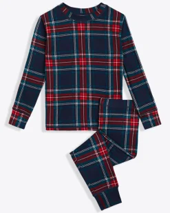 Kids Crewneck Pajama Set in Georgia Plaid