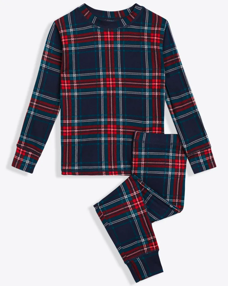 Kids Crewneck Pajama Set in Georgia Plaid