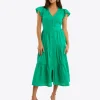 Lainey Midi Dress in Cotton Dobby