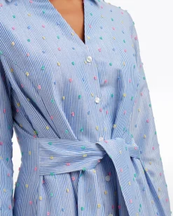 Layla Shirtdress in Blue Stripe