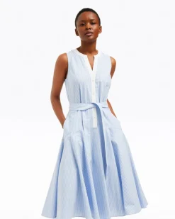 Leanna Midi Shirtdress in Oxford Shirting