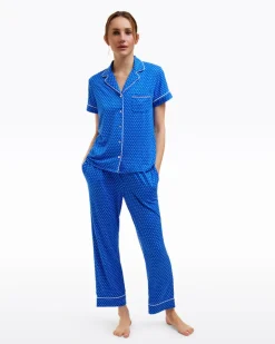 Linda Pajama Set in Blue Polka Dot