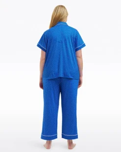 Linda Pajama Set in Blue Polka Dot