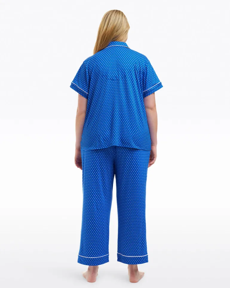 Linda Pajama Set in Blue Polka Dot