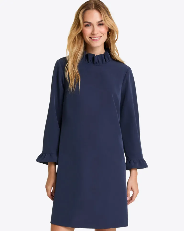 Lindsay Shift Mini Dress in Crepe