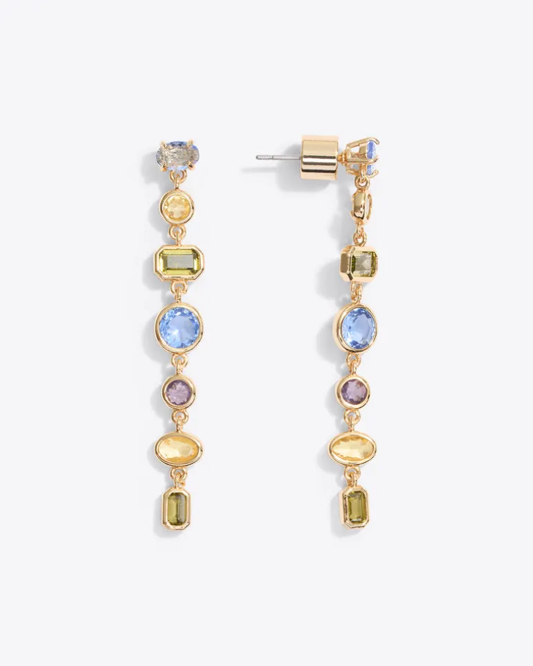 Linear Drop Gem Earrings