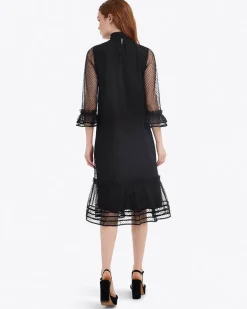 Long Sleeve Shift Dress in Tulle