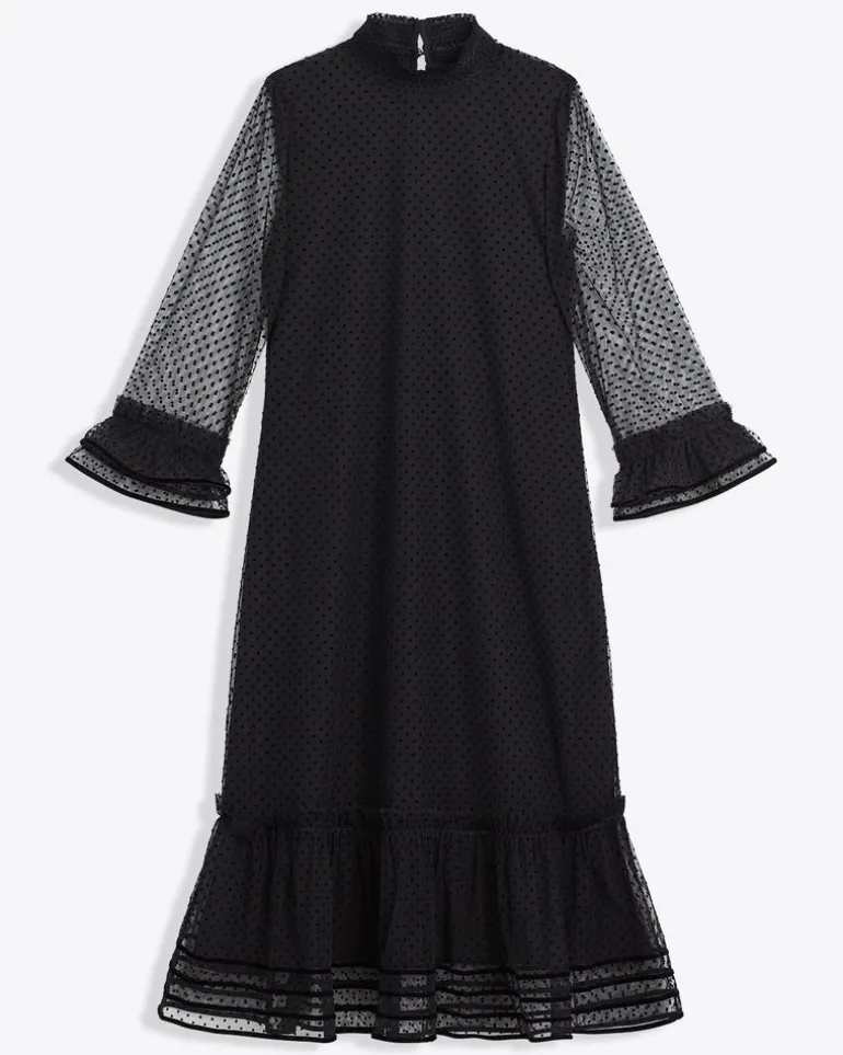 Long Sleeve Shift Dress in Tulle