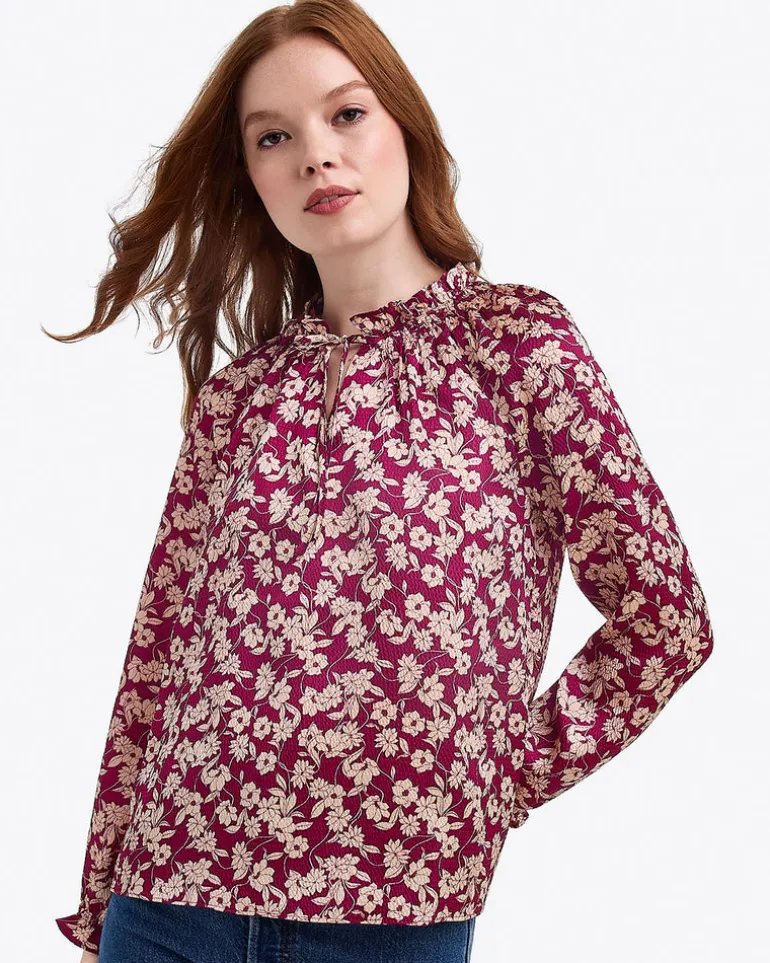 Long Sleeve Top in Hammered Satin