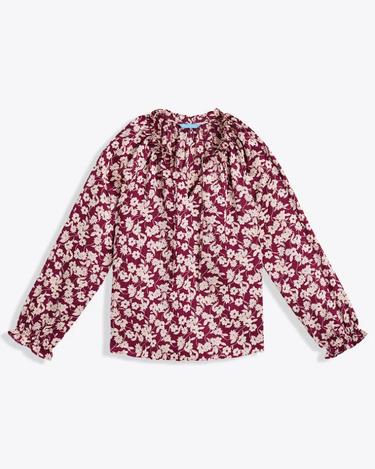 Long Sleeve Top in Hammered Satin