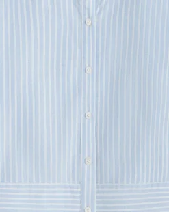 Long-Sleeve Cropped Button Down in Oxford Shirting
