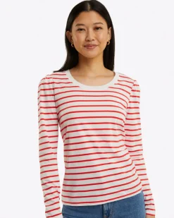 Long-Sleeve Easy Knit Top in Stripe