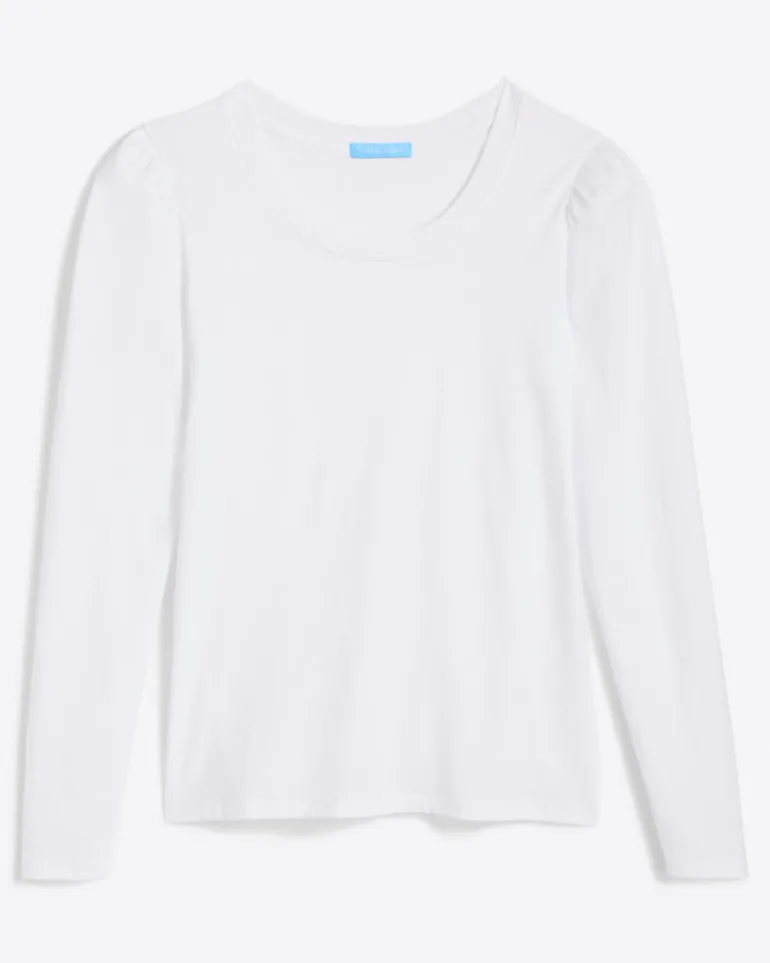 Long-Sleeve Easy Knit Top in White